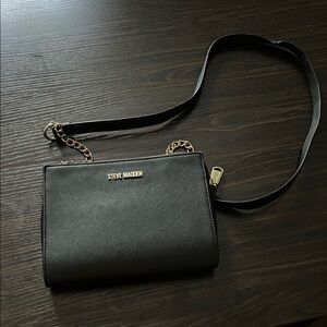 Steve Madden Black and Gold Crossbody Bag
